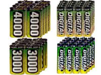 16 AA (2600 mAh) + 16 AAA (1200 mAh) + 8 C (3000 mAh) + 8 D (4000 mAh) NiMH AccuPower Batteries