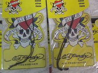 ~ 100 ~ ED HARDY ~ LEMON SCENT ~ HANGING CAR TRUCK SUV HOME AUTO AIR FRESHENER