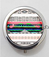 BlackKey Mustache Print Pattern 3-Compartment Decorative Pocket Gift Box Case Organizer for Pill, Color 1 -704