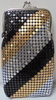 1 Eclipse 3 Tone Luxury Mesh Sequin Cigarette Case Fit 120's, Ball Clasp