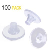 Golf Pack of 100pcs Clear Color Plastic Rubber Clutch Earring Back with Pad