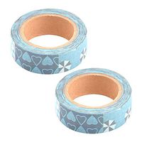 uxcell Washi Paper Flower Pattern Festival Party Self-adhesive Gift Docor Sticky Tape 2pcs
