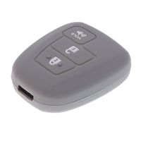 MonkeyJack Car Key Silicone Protective Case Cover for Toyota Prius C Tundra RV-4 Highlander - Grey
