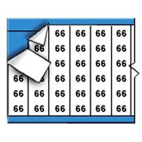Brady WM-66-PK Repositionable Vinyl Cloth (B-500), Black on White, Solid Numbers Wire Marker Card (25 Cards)
