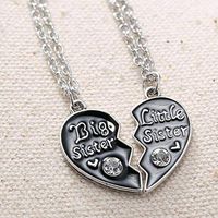 Best Friends Pendant Necklace Jewelry Broken Heart Big Sister Little Sister Simple Lovely Elegant Fashionable Womens Beads Comfortable Daily Comfy Unique Style