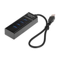 TOOGOO(R) High Speed USB 3.0 Hub 4 Port Splitter Adapter 5Gbps Portable for PC Laptop Ultrabook Notebook MacBook Air Tablet Computer Peripherals Black