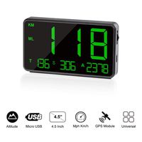 TIMPROVE Universal Digital Car HUD Head Up Display GPS Speedometer with Over Speed Alarm Tired Driving Warning Windshield Project for All Vehicle Bicycle Motorcycle