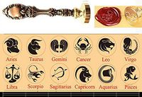 MNYR Leo Constellation Wax Seal Stamp Retro Red Brass Metal Handle Wedding Invitation Card Stationary Envelope Exceptional Gift Idea Custom Logo Personalized Wax Seal Sealing Stamp Wax Stick Gift Kit