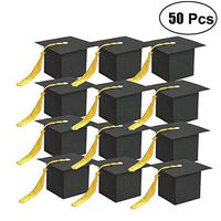 BeAhity 50 Pcs Graduation Cap Candy Box,Doctoral Celebration Party Favors Boxes with Tassel for 2020 Graduation Ceremony Party