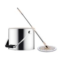 XSJJ Spin Mop Spin Mop，Stainless Steel Microfiber Spin Bucket Mop Floor Cleaning System Automatic Rotary Washing System 360°Rotation Extended Handle Mop 360° Spin floor Mop & Bucket Set