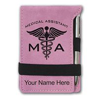 Mini Notepad, MA Medical Assistant, Personalized Engraving Included (Pink)