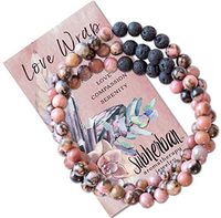 Subherban Essential Oil Bracelets - Aromatherapy Bracelet or Necklace - Lava Rock Anxiety Bracelet - LOVE WRAP - Handmade Jewelry - Gifts for Women