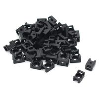 (100 Of Pack) Black 4.5mm Cable Tie Mount Base Saddle Type Mount Screw Wire Bundle Base Holder Width Cable Large Size 0.6 inch