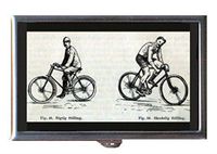 Two Men on Bicycles Antique Art Decorative Pill Box