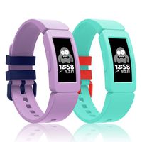 Intoval Silicone Bands for Fitbit ace 2,Replacement Bands for Fitbit ace 2 Bands for Kids Boys Girls Soft Sport Band for Fitbit Ace 2 Activity Tracker for Kids.(Lilac+Mint Green)
