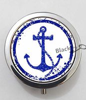 BlackKey Beautiful Anchor 3-Compartment Decorative Pocket Gift Box Case Organizer for Pill, Color 1 -1648