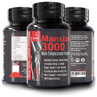 Mansize 3000 Male Enlarger XL 100% Natural Performance Amplification Supplement - Male Testosterone Booster, Stamina, Endurance, Strength Booster Male Growth Pills - Mood Enhancer 90 Veggie Capsules