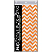 Flexicore Packaging Orange Chevron Print Gift Wrap Tissue Paper Size: 15 Inch X 20 Inch | Count: 10 Sheets | Color: Orange Chevron