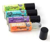 USDA Organic Aromatherapy Rollerball 4 Pack Variety Set - Restful Sleep, Stress & Anxiety, Headache Blend, Pick-me-up - Crafted in Small Batches in CO with 100% Pure & Organic Essential Oils