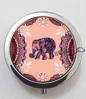 BlackKey Bohemian Pattern 3-Compartment Decorative Pocket Gift Box Case Organizer for Pill, Color 1 -2069