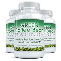 Green Coffee Bean Platinum: Most Powerful Fat Burner for Weight Loss | Boost Metabolism with Natural Green Coffee Bean Extract | Caffeine Pills for Energy, 30 Capsules (3 Bottles)
