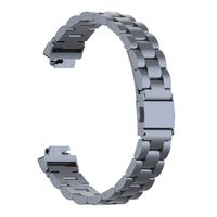 TYewa98556 Stainless Steel Smart Watch Band Wrist Strap Replacement for Fitbit Inspire HR - Grey