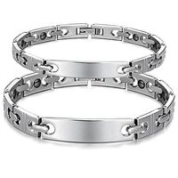 SunnyHouse His or Hers Matching Set Couple Titanium Magnetic Bracelet Anti-Fatigue Anti-Radiation in a Gift Box (His)