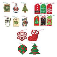 Holiday Christmas Gift Tag Assortment, 84 Pieces, String Hanging Tags, Modern, Rustic & Glitter Designs