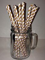Brown Egg Dot , Vintage Paper Drinking Straws - 25 ct. - Twilight Parties