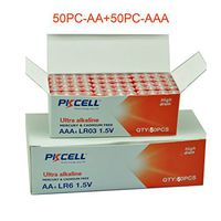 50 Pack AA + 50 Pack AAA 1.5V Alkaline Batteries (100 Combo Pack)