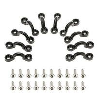 Docooler 10pcs Nylon Bungee Deck Loops Tie Down Pad Eye with 20 Screws for Boat Kayak Deck Rigging Kit