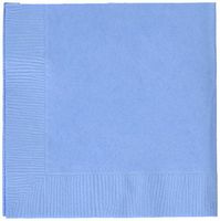 amscan Pastel Blue 3-Ply Paper Beverage Napkins | Party Tableware, 12 pks.