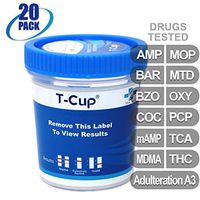MiCare [20pk] - 12-Panel Multi Drug Test Cup (AMP/BAR/BZO/COC/mAMP/MDMA/MOP/MTD/OXY/PCP/TCA/THC with A3) #MI-TDOA-7125A3
