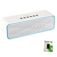 Portable Bluetooth Stereo Speaker, with 2x5W Acoustic Drivers, Dual Subwoofer, FM Radio, Handsfree Speakerphone, Slots for Micro SD Card, USB and AUX-in, for Smart Phone, MP3, MP4, iPad, Tablet