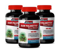 Prostate Support softgels - Saw Palmetto Berry Extract 160MG - Prostate Support - Saw Palmetto max Strength - 3 Bottles (180 Softgels)