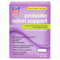 Rite Aid Probiotic Colon Support Capsules - 60 Count | Daily Probiotic Supplement | Restoring Good Bacteria