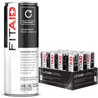 FITAID Recovery Blend | No Artificial Flavors or Sweeteners | Contains BCAAs, Glucosamine, Omega-3s, Green Tea | 100% Clean, Paleo Friendly, Vegan & Gluten-Free | No Sodium | 12 Fl Oz (Pack of 12)