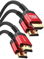 8K HDMI Cables 2.1 10FT 2-Pack，JSAUX 48Gbps 8K & 4K Ultra High Speed Cords(8K@60Hz 7680x4320, 4K@120Hz) eARC HDR10 HDCP 2.2 & 2.3 3D, Compatible for PS5/PS4/X-Box/Roku TV/HDTV/Blu-ray/LG/Samsung QLED