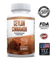 Pure Ceylon Cinnamon Capsules 1200mg – Superfood Antioxidant & Anti-Inflammatory – 100% Natural & Pure from Bark – Supports Healthy Blood Sugar, Heart Health & Digestion – for Men & Women - 1 Month
