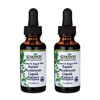 Swanson Reishi Mushroom Liquid Extract (Alcohol- & Sugar-Free) 1 fl Ounce (29.6 ml) Liquid (2 Pack)