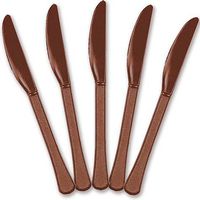 Extra Heavy Weight Plastic Knives | 20ct (Chocolate Brown)