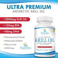 North Sea Supplements Ultra Premium Antarctic Krill Oil Lemon Flavor- 60 Count