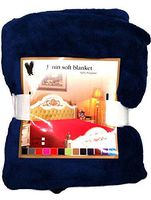 unbrand Super Soft Luxurious Fleece Throw Blanket/Navy Blue-Queen