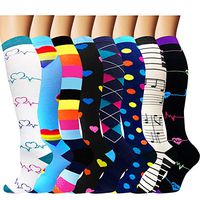 Knee High Compression Socks for Men & Women(8 Pairs)-Best for Running,Athletic and Travel -20-30mmHg (Large/X-Large)