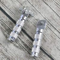 Frames & Fittings GN Retro Vintage Motorcycle Modified General Universal CNC Aluminum Alloy Foot Pedal Motorcycle Bike Folding Foot Rests - (Color: Silver)