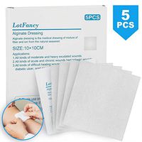 5Pack 4"x 4" Calcium Alginate Wound Dressing Pad, Sterile, Antimicrobial, Alginate Dressing, Non-Stick Padding for Skin Healing Support, Flexible & Gentle on The Skin