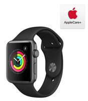 Apple Watch Series 3 (GPS, 42mm) - Space Gray Aluminum Case with Black Sport Band with AppleCare+ Bundle