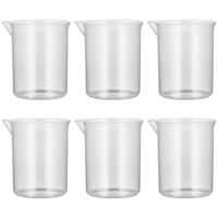 BESTOMZ Plastic Graduated Beakers Transparent Lab Measuring Cup 100mL Set of 6