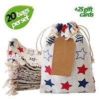 Erimova - 20x Party Favor Bags + Bonus 25 Gift Tags & String, 8" x 6" Reusable Bags with Drawstring, Gift Bags Bulk for Birthdays Events Makeup Jewelry Samples, Small Gift Bags, Goodie Bags. 4th Ed.