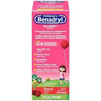 Benadryl Allergy Liquid Cherry For Children 4 oz (Pack of 5)